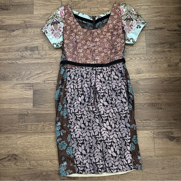 NWOT$298 Beguile Byron Lars Anthropologie Pieced Brocade Tapestry Dress 8P - Picture 7 of 11